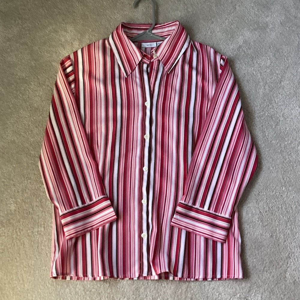 Pink/Red Stripe Button-Up Shirt